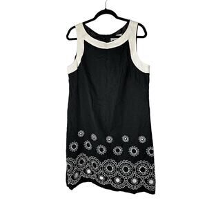 Jessica Howard Woman's Sleeveless Shift Dress Embroidered Size 16